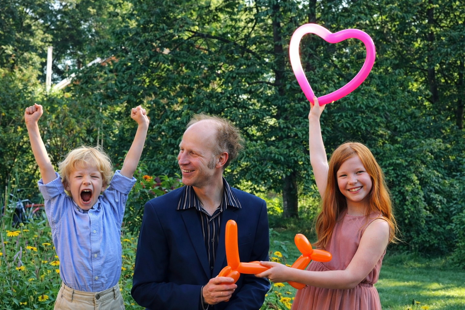 Ballonmodellage im Garten